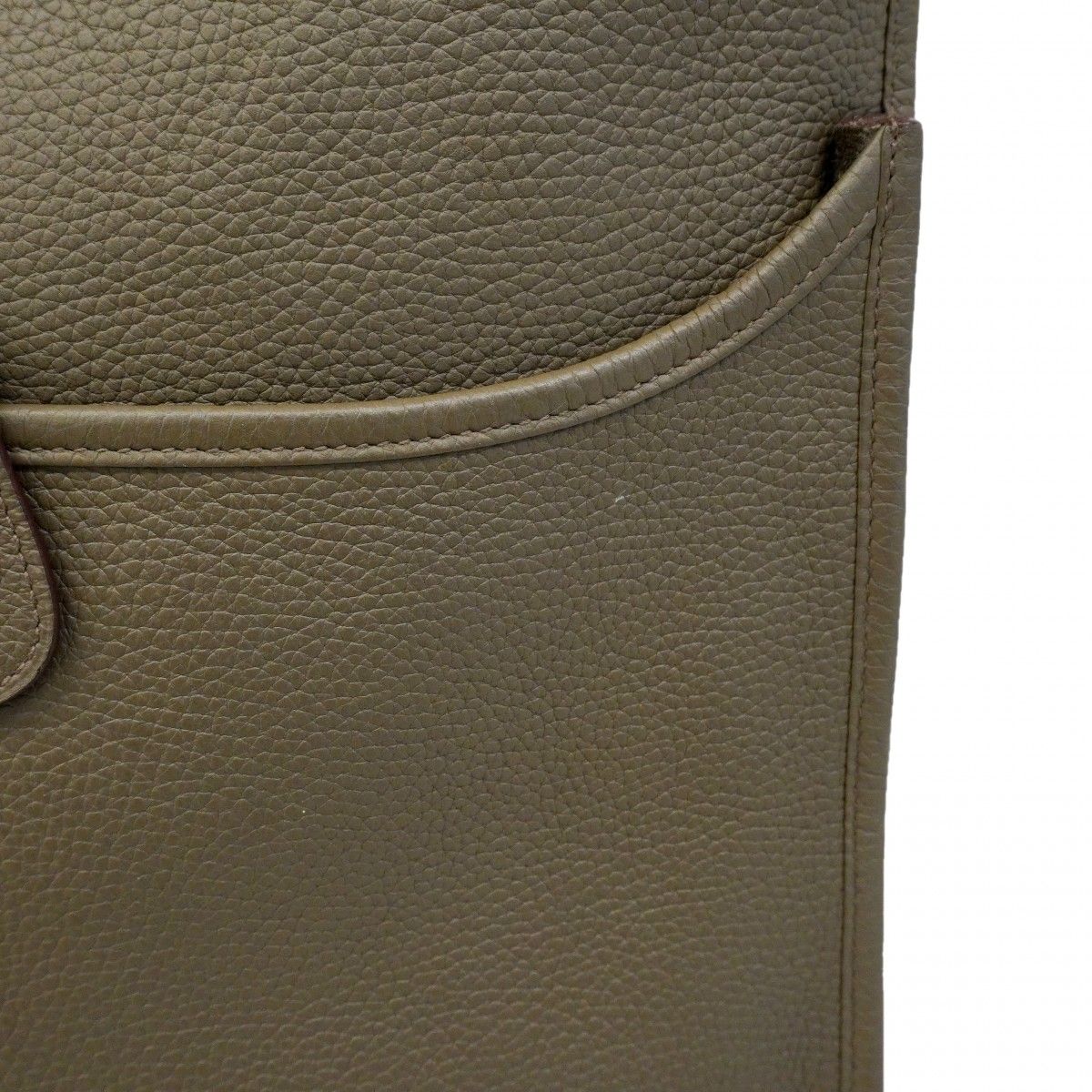 Hermes Shoulder Bag Evelyne Taurillon Clemence Riken Silver — view 7