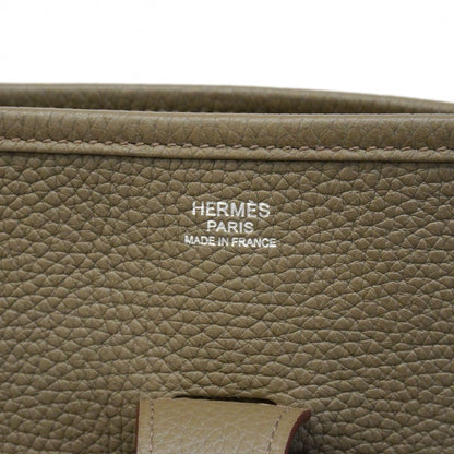 Hermes Shoulder Bag Evelyne Taurillon Clemence Riken Silver — view 5