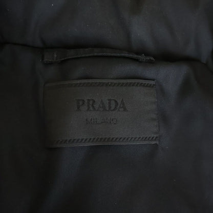 Prada Re-Nylon Logo Print Down Jacket Black — view 6