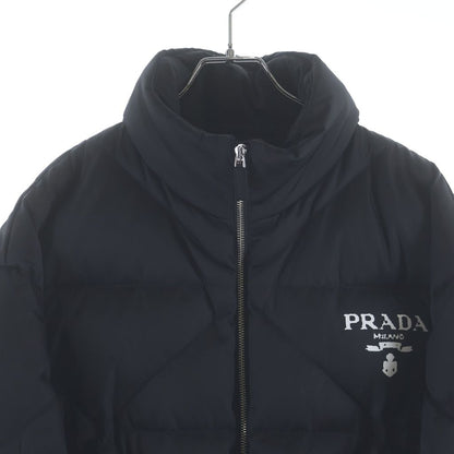 Prada Re-Nylon Logo Print Down Jacket Black — view 3