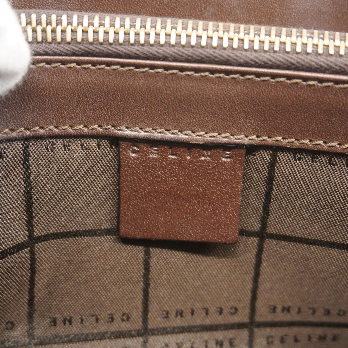 Celine Handbag C Macadam Suede Brown Gold — view 5