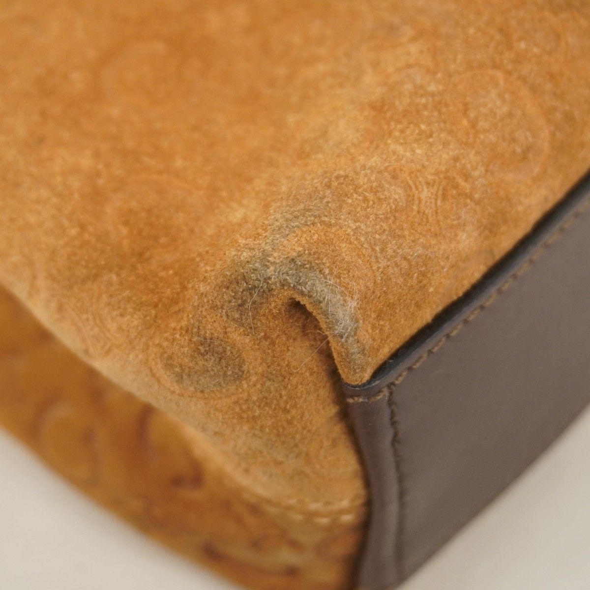 Celine Handbag C Macadam Suede Brown Gold — view 6