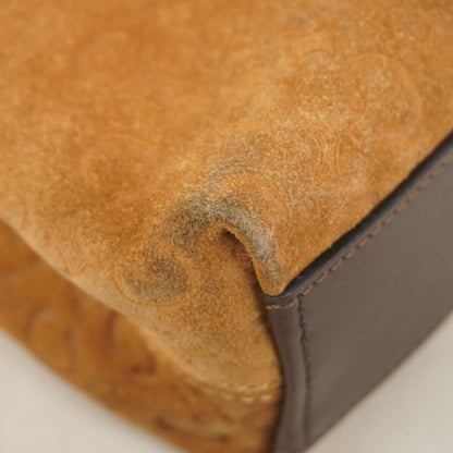 Celine Handbag C Macadam Suede Brown Gold — view 6