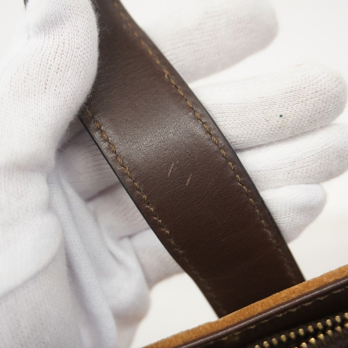 Celine Handbag C Macadam Suede Brown Gold — view 8