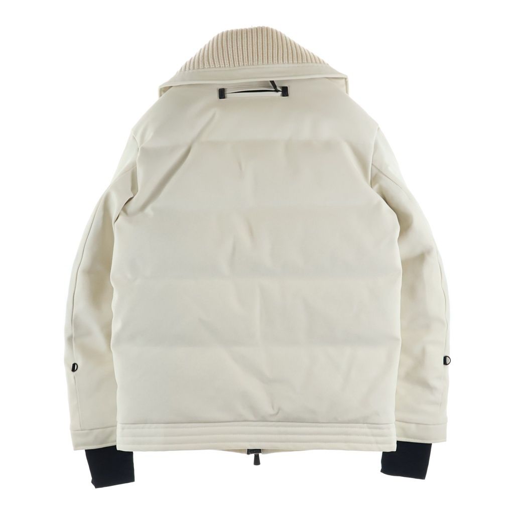 Moncler Courmayeur Knit Cut Replacement Zip Up Jacket Ivory — view 2