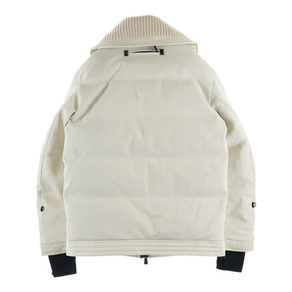 Moncler Courmayeur Knit Cut Replacement Zip Up Jacket Ivory — view 2