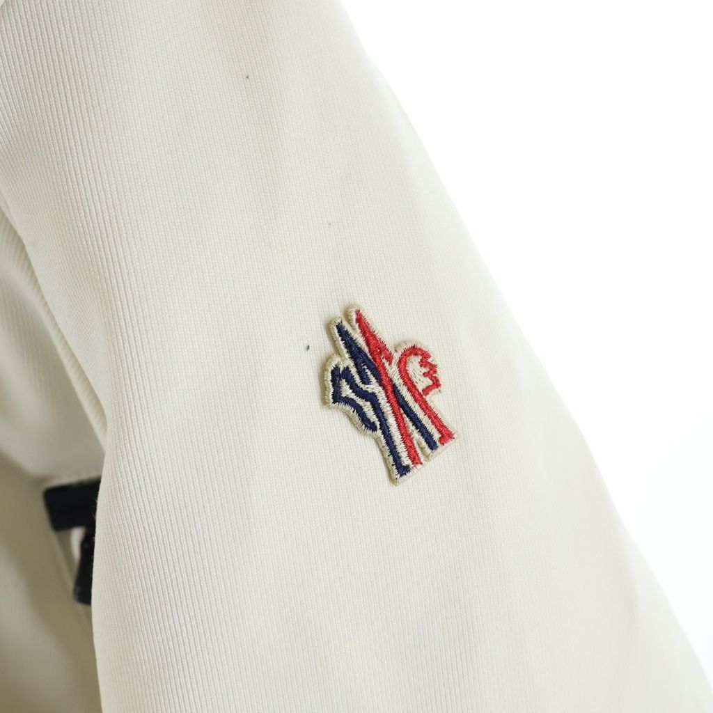 Moncler Courmayeur Knit Cut Replacement Zip Up Jacket Ivory — view 5