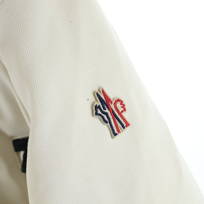 Moncler Courmayeur Knit Cut Replacement Zip Up Jacket Ivory — view 5
