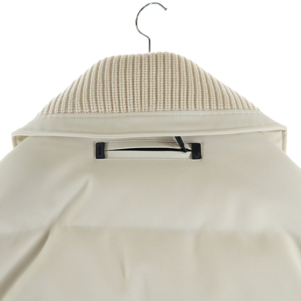 Moncler Courmayeur Knit Cut Replacement Zip Up Jacket Ivory — view 4