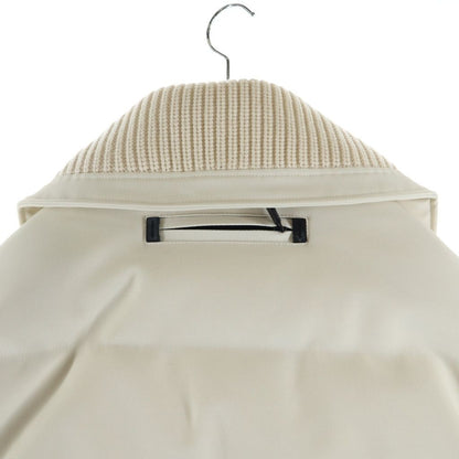 Moncler Courmayeur Knit Cut Replacement Zip Up Jacket Ivory — view 4