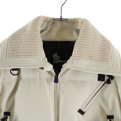 Moncler Courmayeur Knit Cut Replacement Zip Up Jacket Ivory — view 3