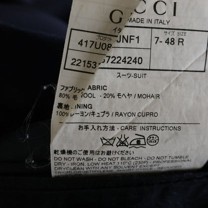 Gucci Set Suit Wool Tailored Jacket No Tuck Trousers Pants Navy — view 7