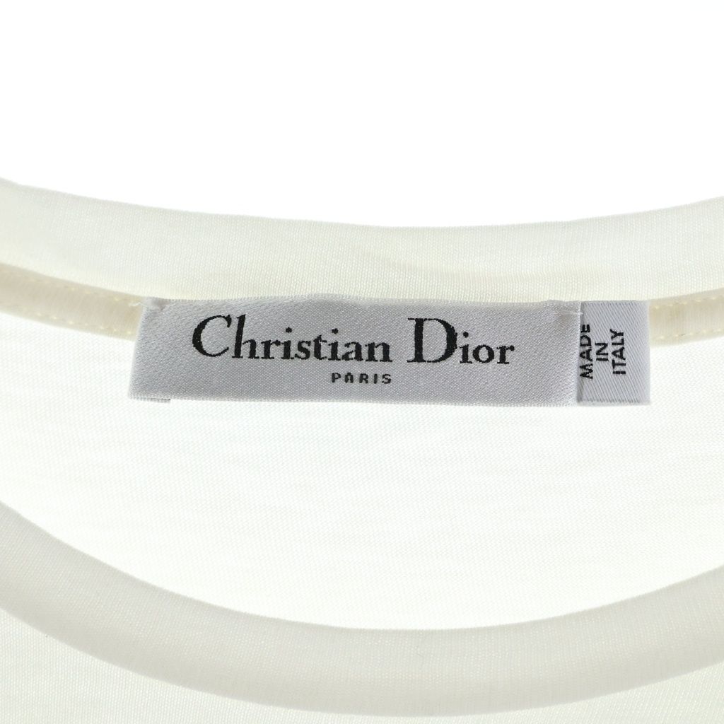 Dior Lame Logo Short Sleeve T-Shirt Ivory — view 7