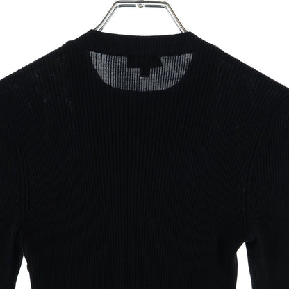 Chanel Coco Button Clover Front Bead Knee Length Knit Dress Black 34 — view 4