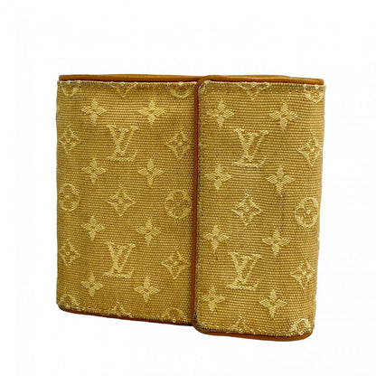 Louis Vuitton Trifold Wallet Monogram Mini Portobiert Cles Dimonet Beige