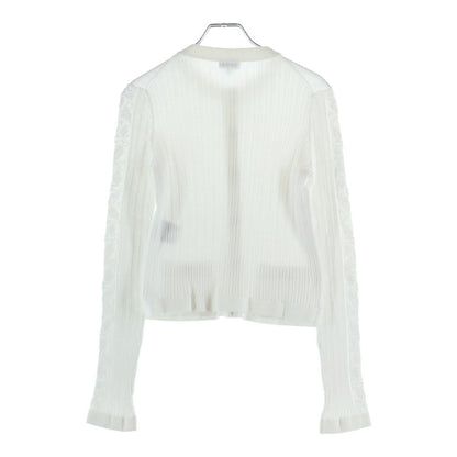 Chanel CC Logo Metal Button Coco Knit Cardigan White Cotton — view 2