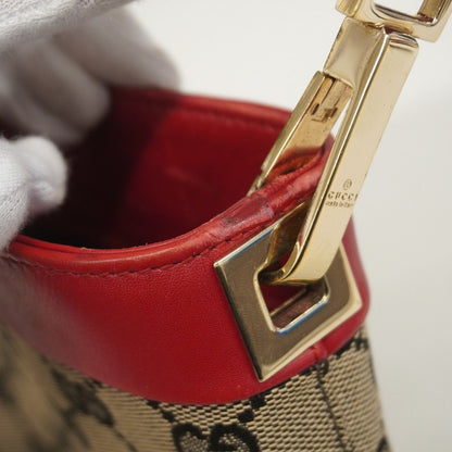 Gucci Shoulder Bag GG Canvas 001 Beige Red Champagne Gold — view 7