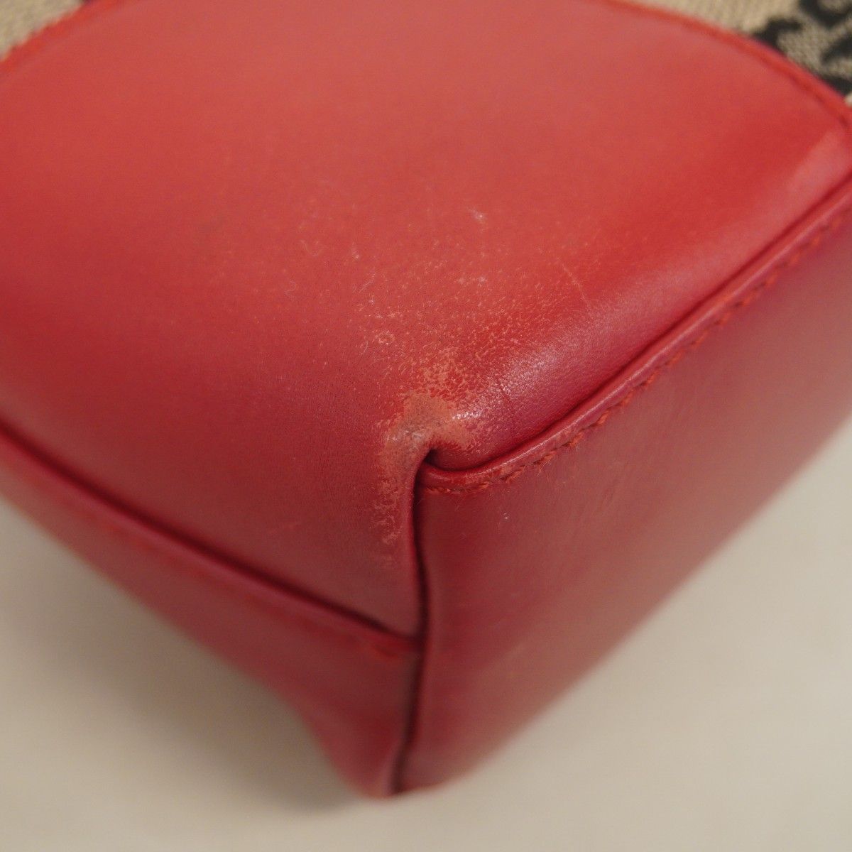 Gucci Shoulder Bag GG Canvas 001 Beige Red Champagne Gold — view 8