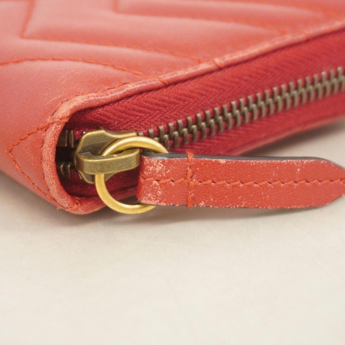 Gucci Wallet GG Marmont Leather Red Gold — view 7