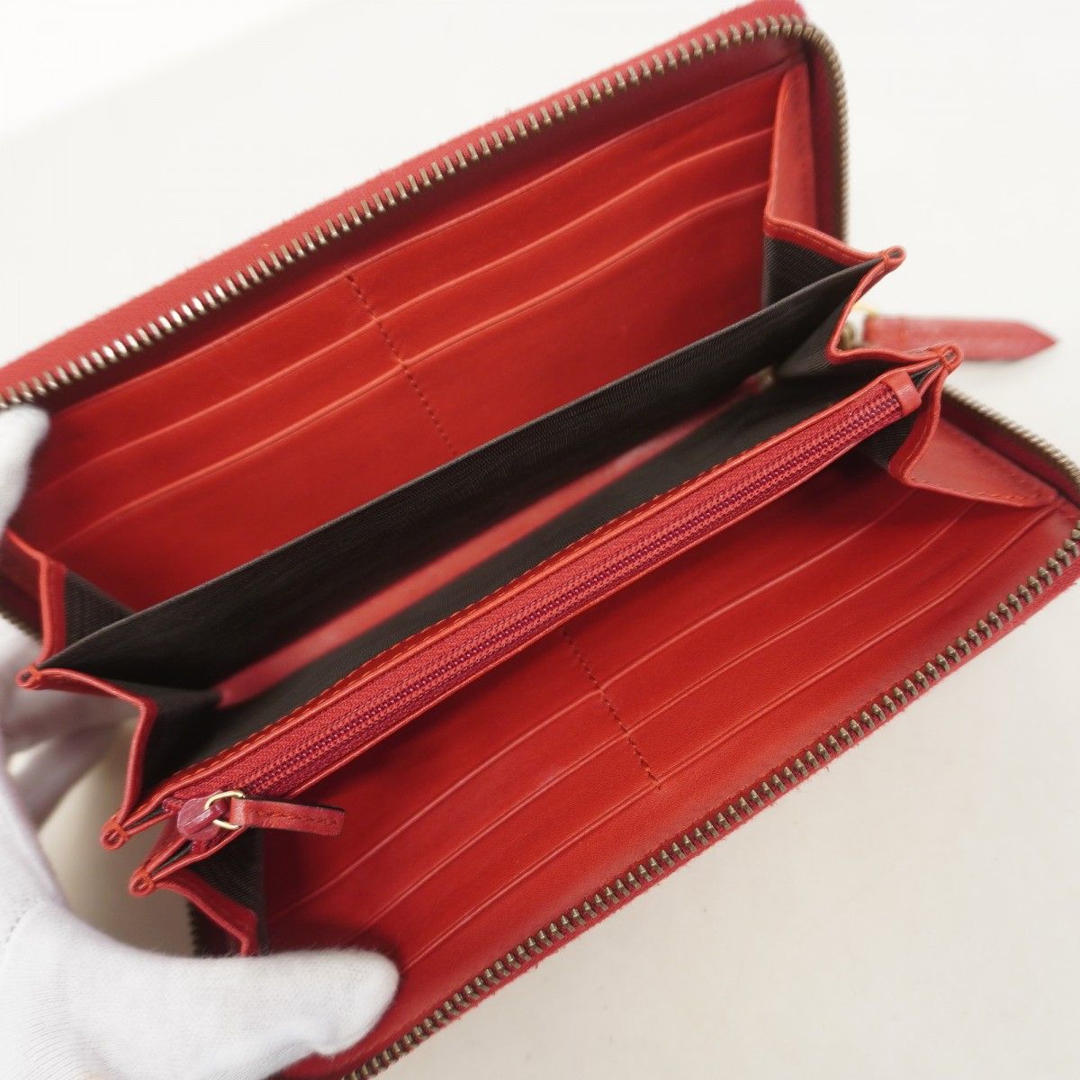 Gucci Wallet GG Marmont Leather Red Gold — view 3