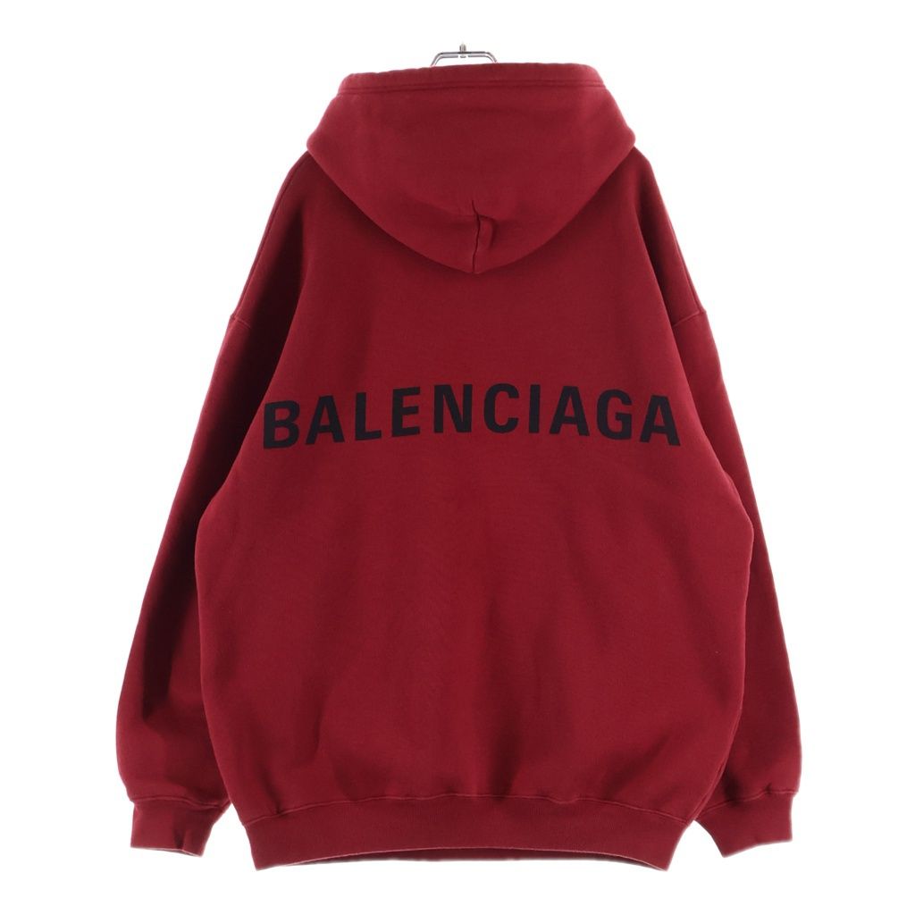 Balenciaga Logo Pullover Hoodie Back Sweatshirt Red