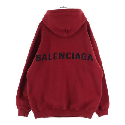 Balenciaga Logo Pullover Hoodie Back Sweatshirt Red
