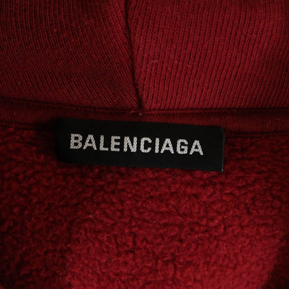 Balenciaga Logo Pullover Hoodie Back Sweatshirt Red — view 6