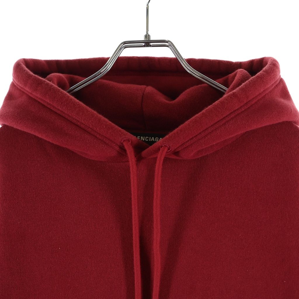 Balenciaga Logo Pullover Hoodie Back Sweatshirt Red — view 3