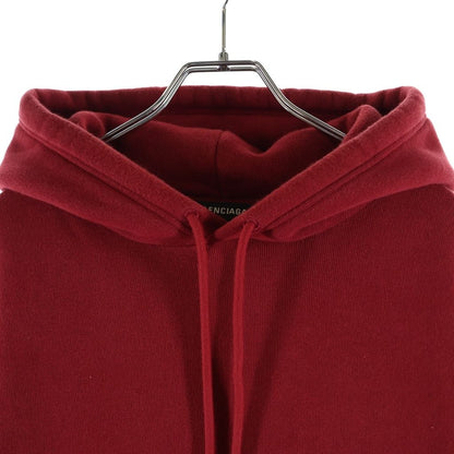 Balenciaga Logo Pullover Hoodie Back Sweatshirt Red — view 3