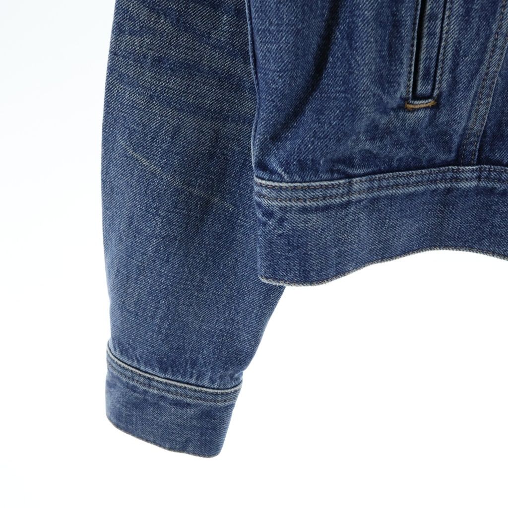 Celine Logo Printed Hooded Denim Trucker Jacket Indigo — view 5