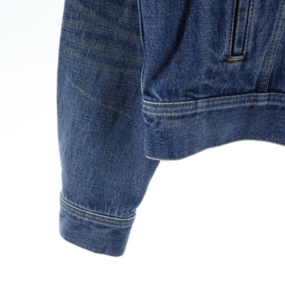 Celine Logo Printed Hooded Denim Trucker Jacket Indigo — view 5