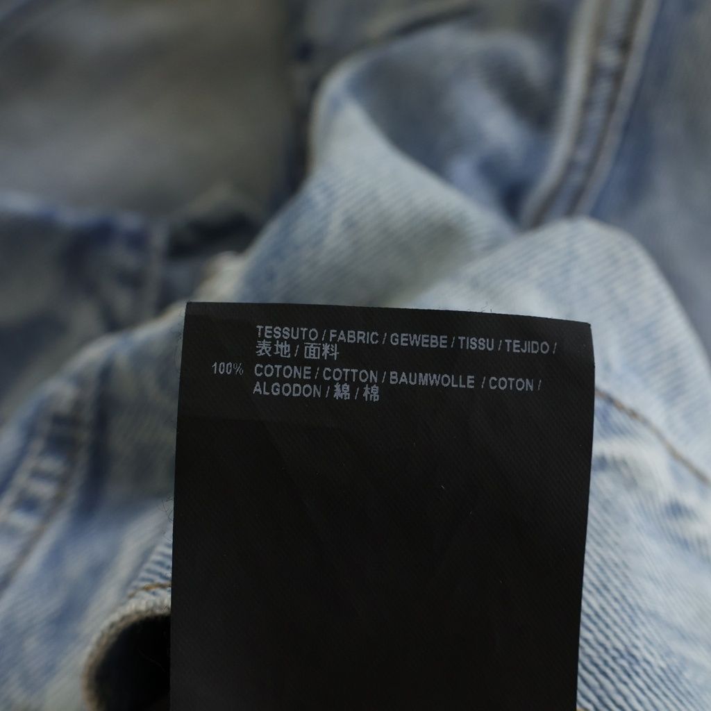 Balenciaga Swing Denim Jacket Distressed Indigo Blue — view 7