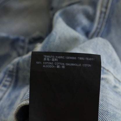 Balenciaga Swing Denim Jacket Distressed Indigo Blue — view 7