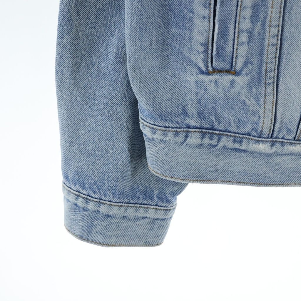 Balenciaga Swing Denim Jacket Distressed Indigo Blue — view 5