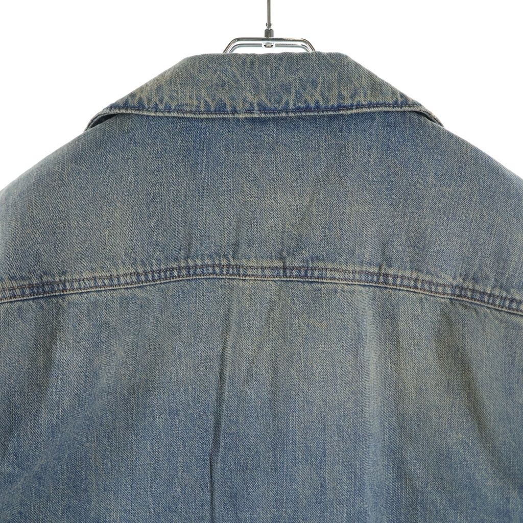 Prada Bree Denim Short Sleeve Shirt Indigo — view 4