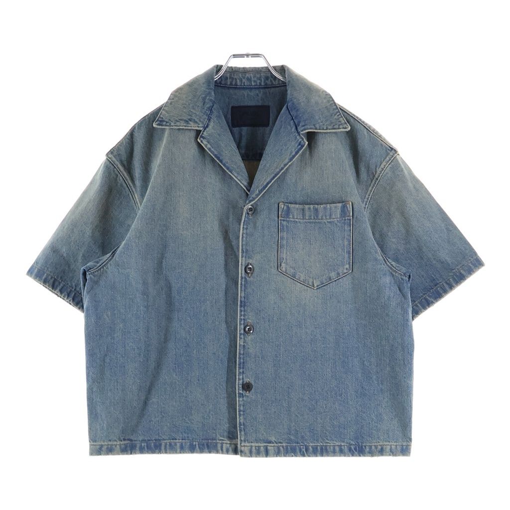 Prada Bree Denim Short Sleeve Shirt Indigo