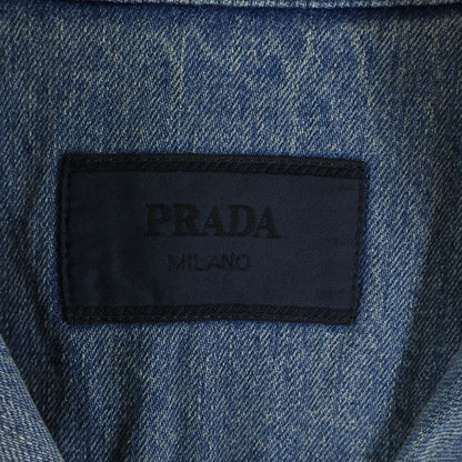 Prada Bree Denim Short Sleeve Shirt Indigo — view 6