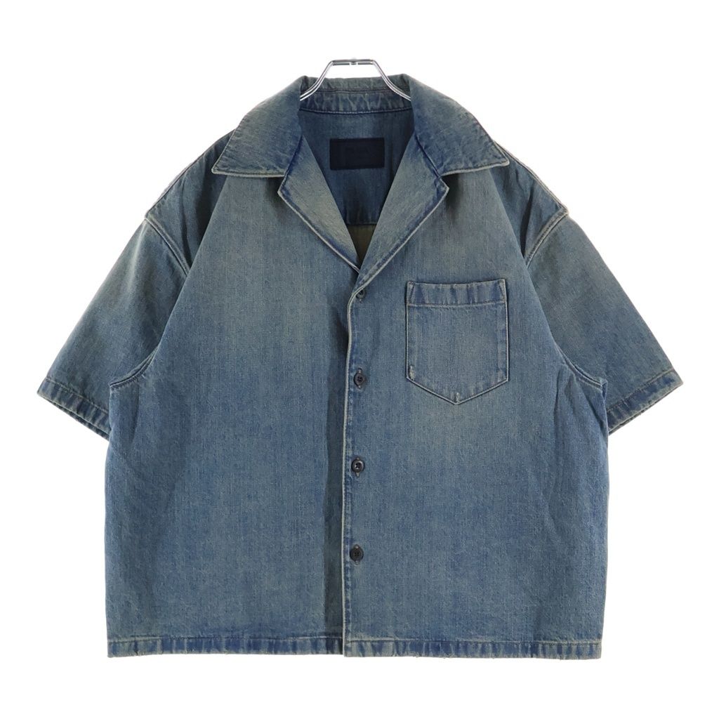 Prada Bree Denim Short Sleeve Shirt Indigo