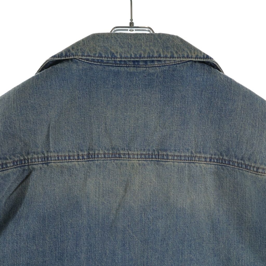 Prada Bree Denim Short Sleeve Shirt Indigo — view 4