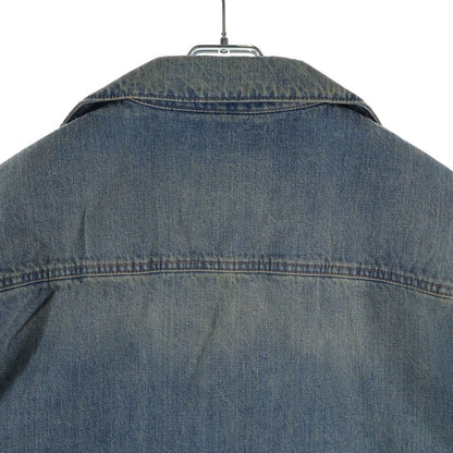 Prada Bree Denim Short Sleeve Shirt Indigo — view 4