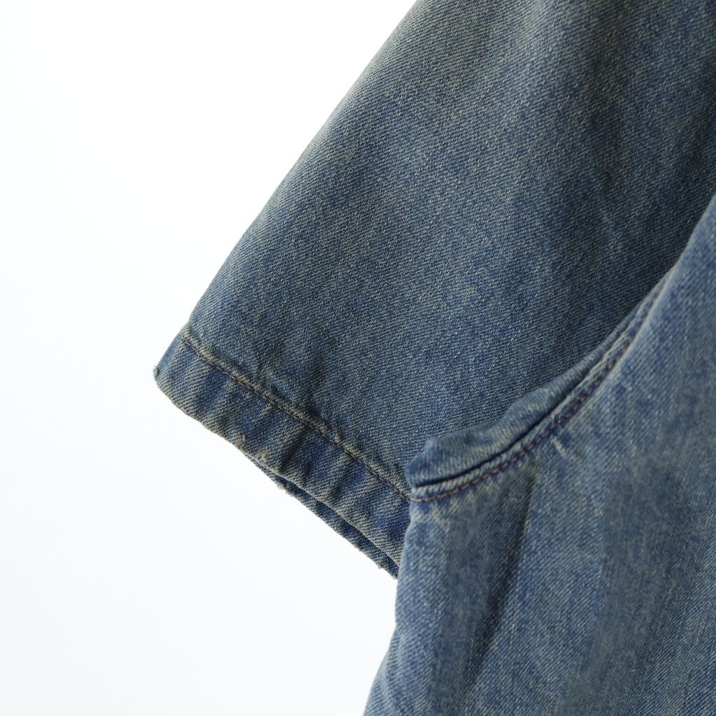 Prada Bree Denim Short Sleeve Shirt Indigo — view 5