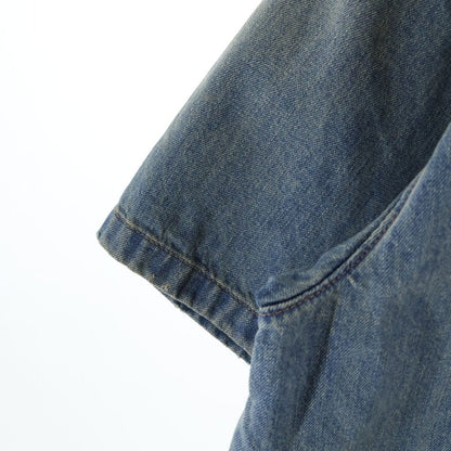 Prada Bree Denim Short Sleeve Shirt Indigo — view 5