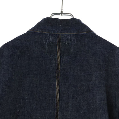 Prada Triangle Logo Plate Chambray Jacket Indigo — view 4
