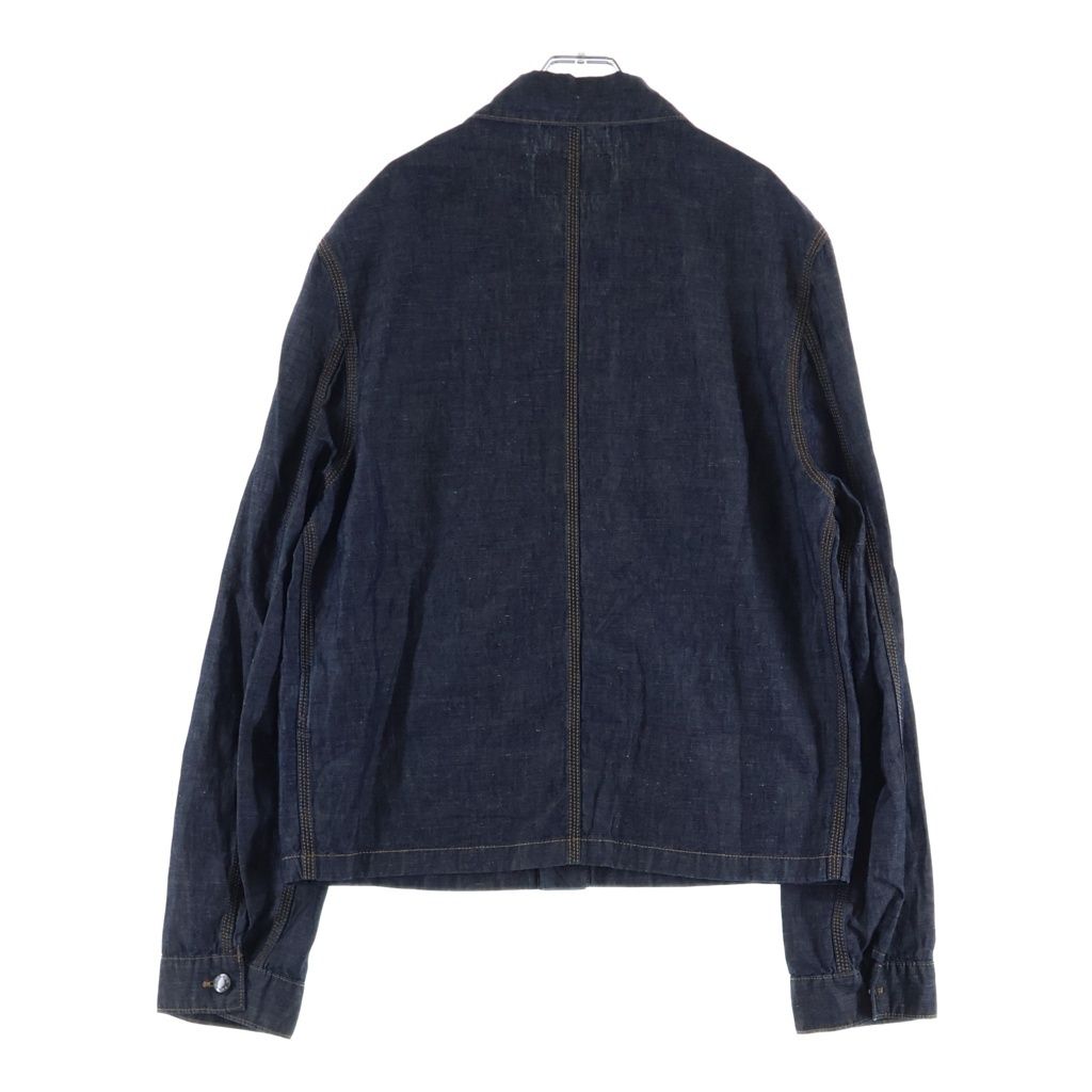 Prada Triangle Logo Plate Chambray Jacket Indigo — view 2