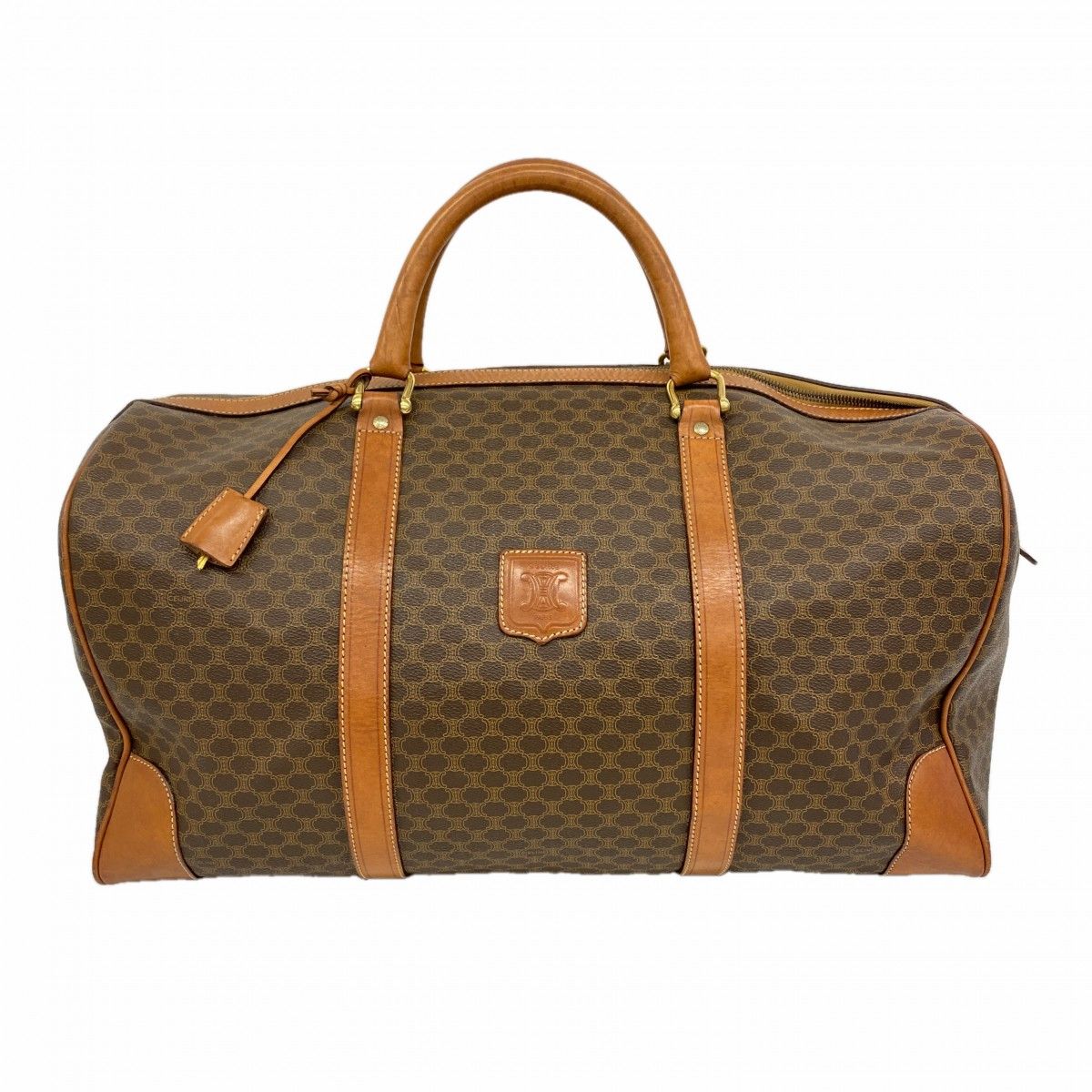 Celine Boston Bag Macadam Brown Gold