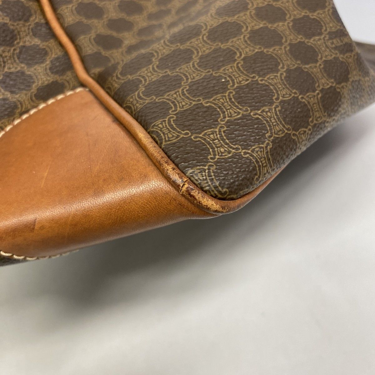 Celine Boston Bag Macadam Brown Gold — view 7
