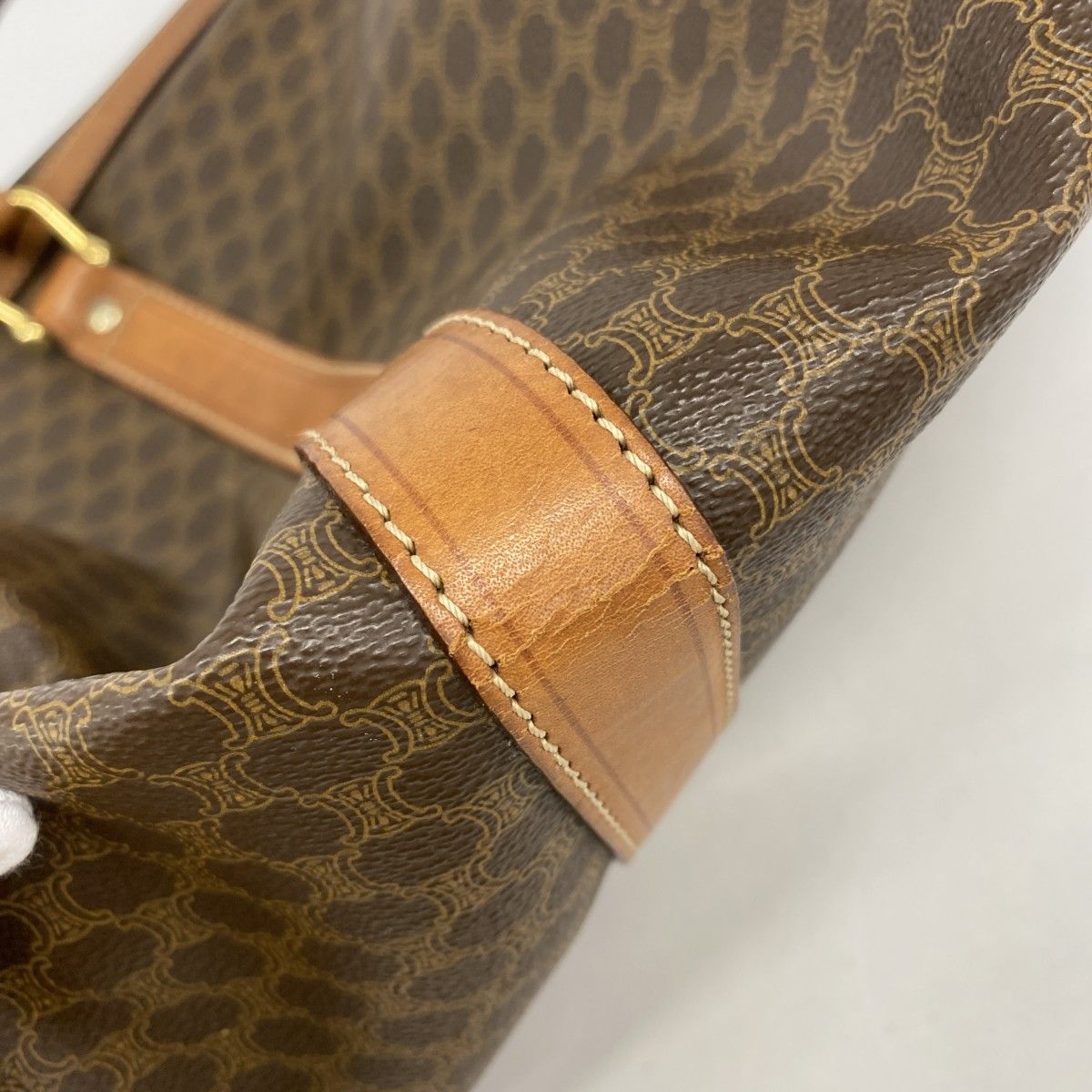 Celine Boston Bag Macadam Brown Gold — view 8