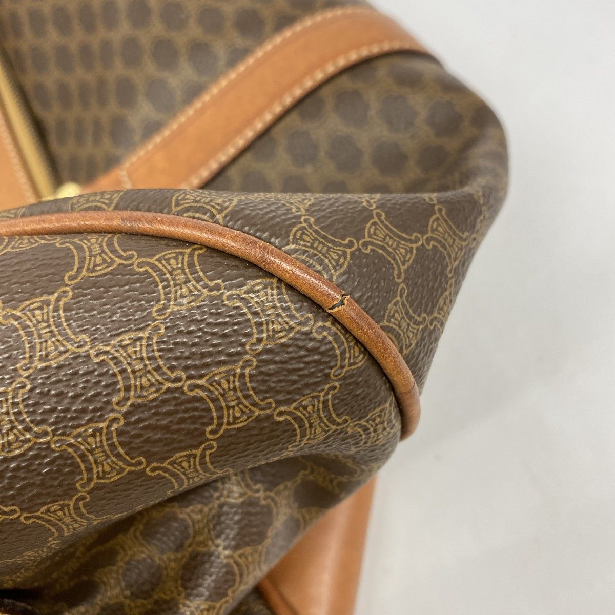 Celine Boston Bag Macadam Brown Gold — view 6