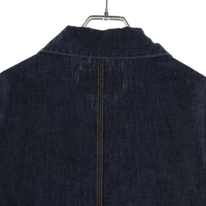 Prada Triangle Logo Plate Chambray Jacket Indigo — view 4