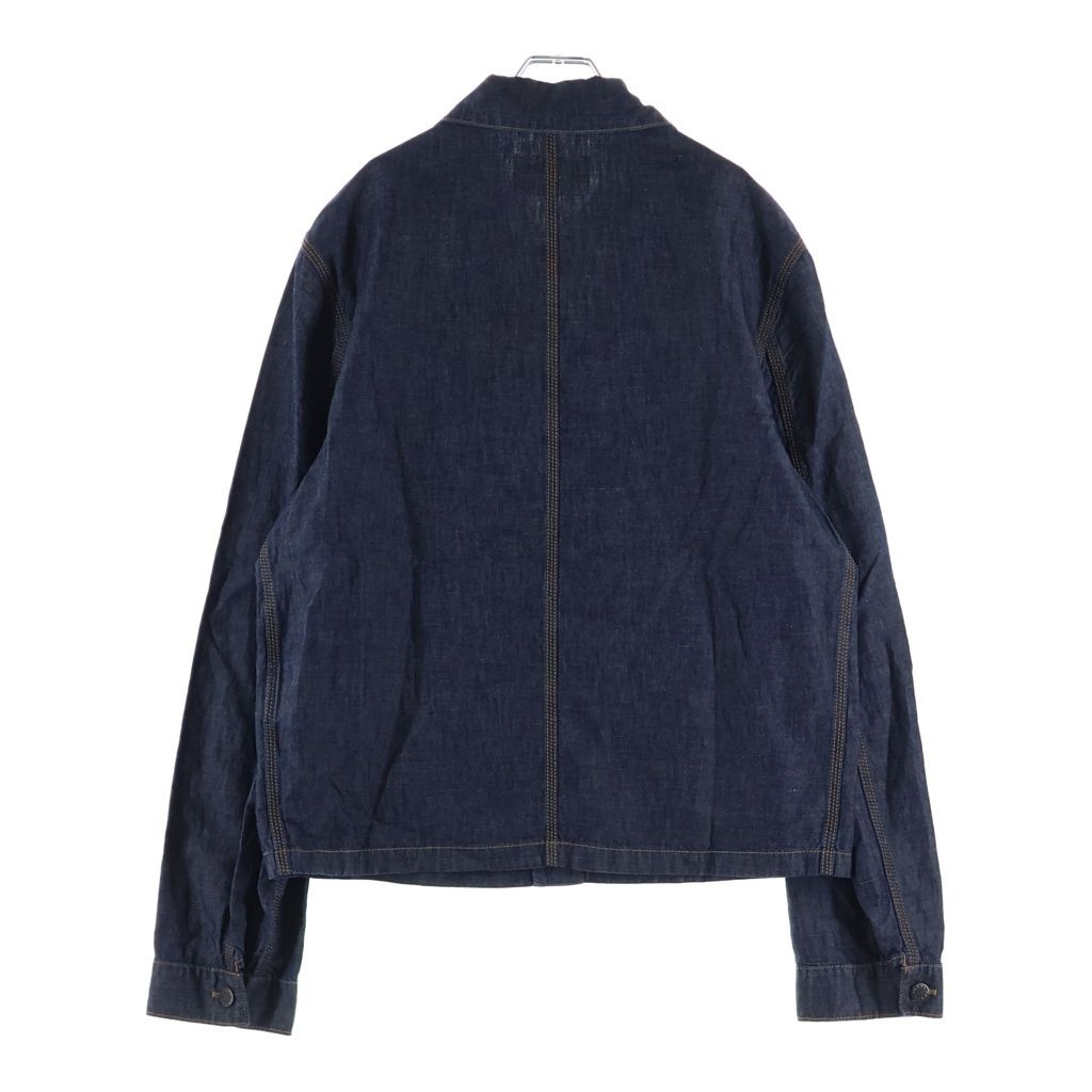 Prada Triangle Logo Plate Chambray Jacket Indigo — view 2
